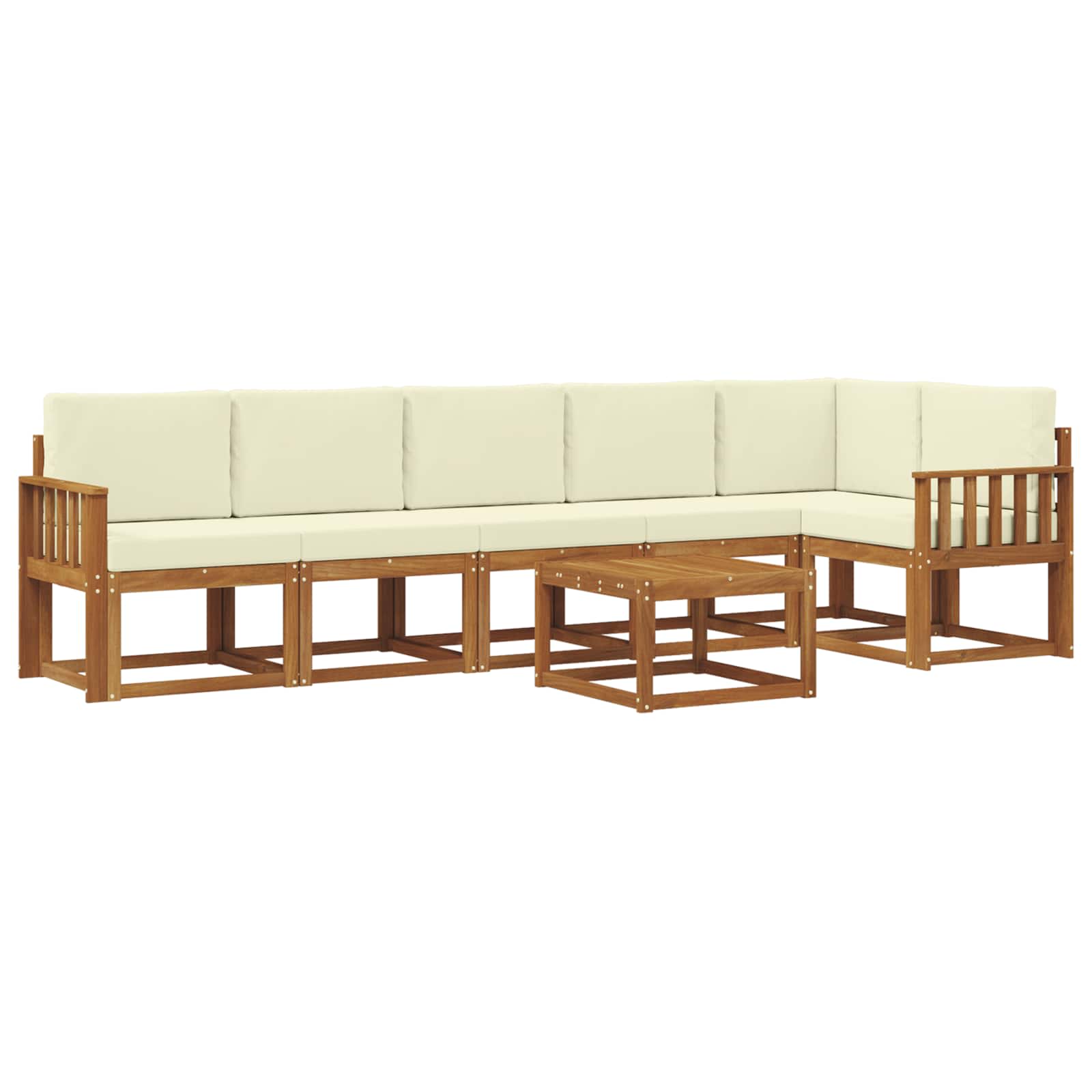 Set vanjskih sofa s jastukom 7 pcs Prirodna i krem