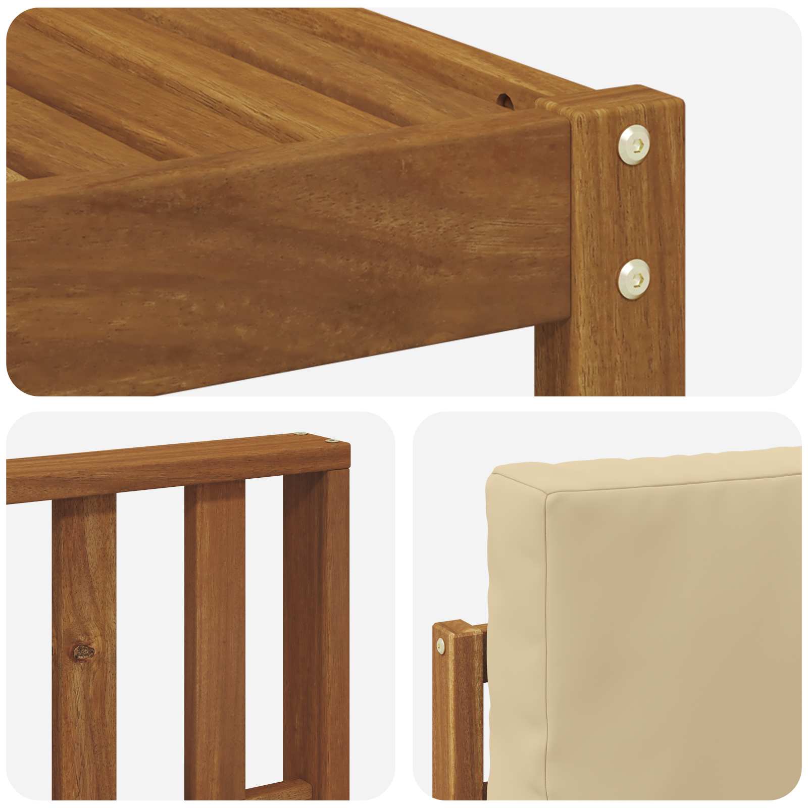 Set vanjskih sofa s jastukom 7 pcs Prirodna i bež