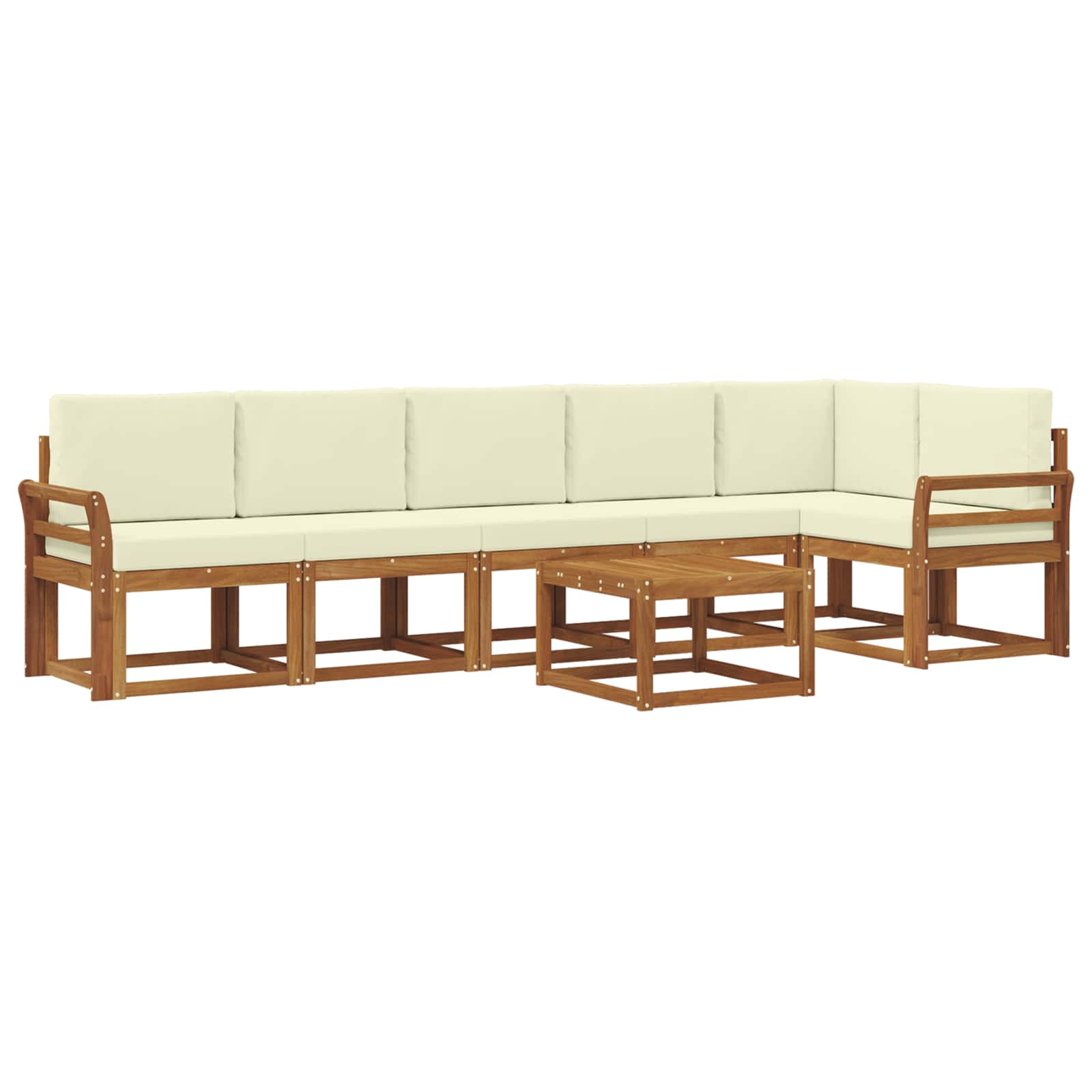 Set vanjskih sofa s jastukom 7 pcs Prirodna i krem