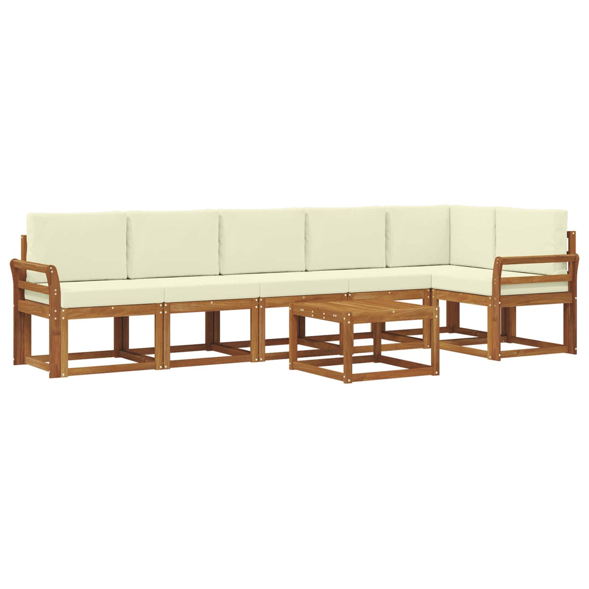 Set vanjskih sofa 7 kom. Prirodna i krem