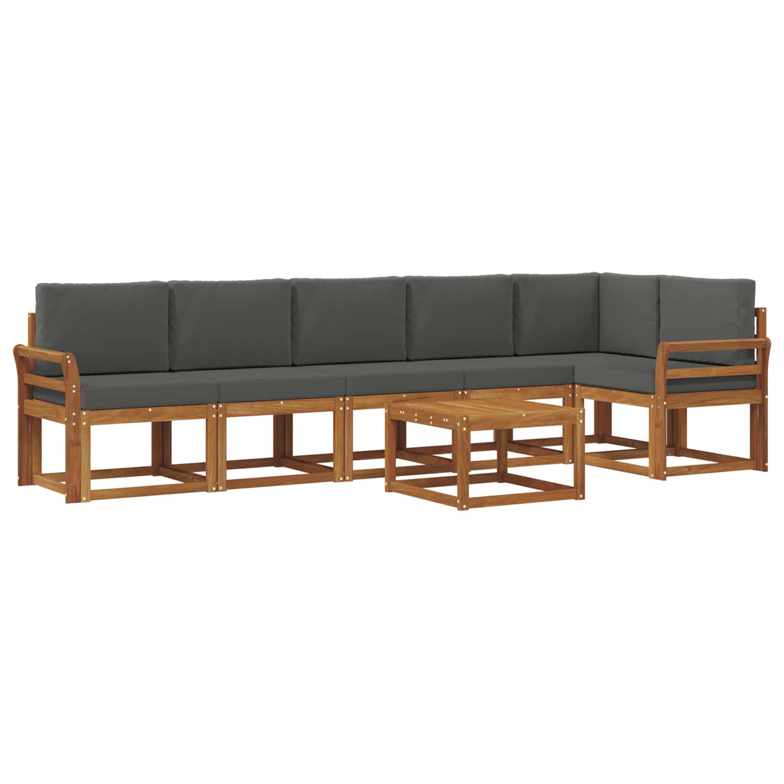 Set vanjskih sofa s jastukom 7 pcs Prirodna i antracit
