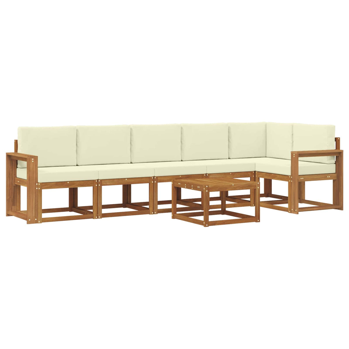 Set vanjskih sofa s jastukom 7 pcs Prirodna i krem