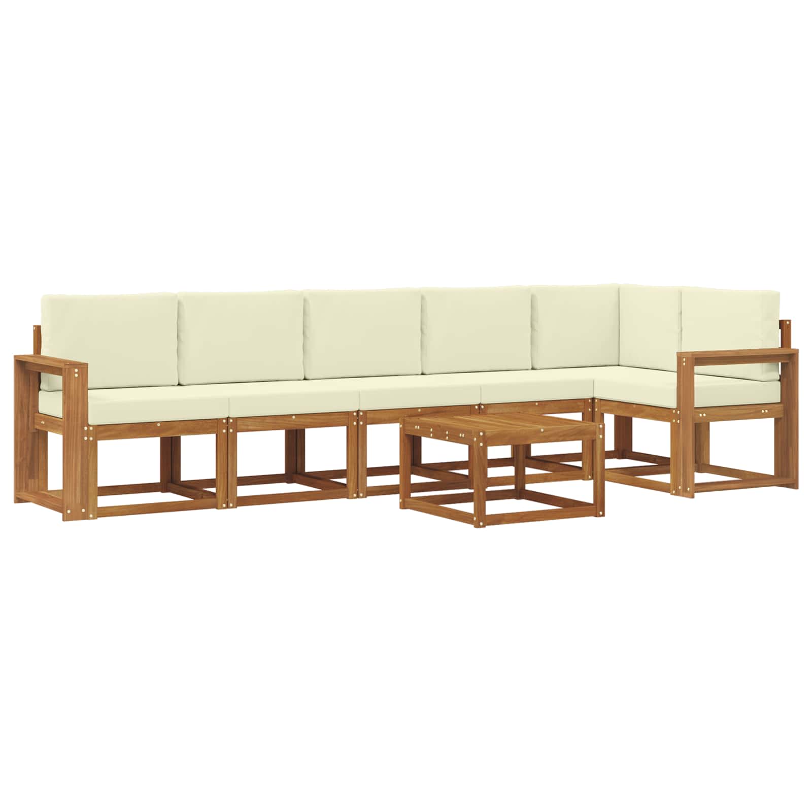 Set vanjskih sofa s jastukom 7 pcs Prirodna i krem