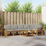 Set vanjskih sofa 7 kom. Prirodna i svijetlo siva