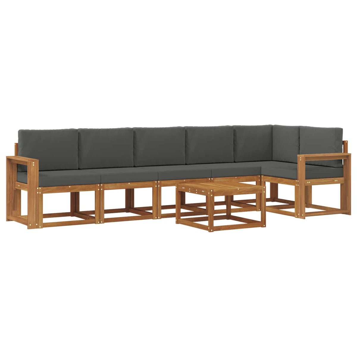 Set vanjskih sofa s jastukom 7 pcs Prirodna i antracit