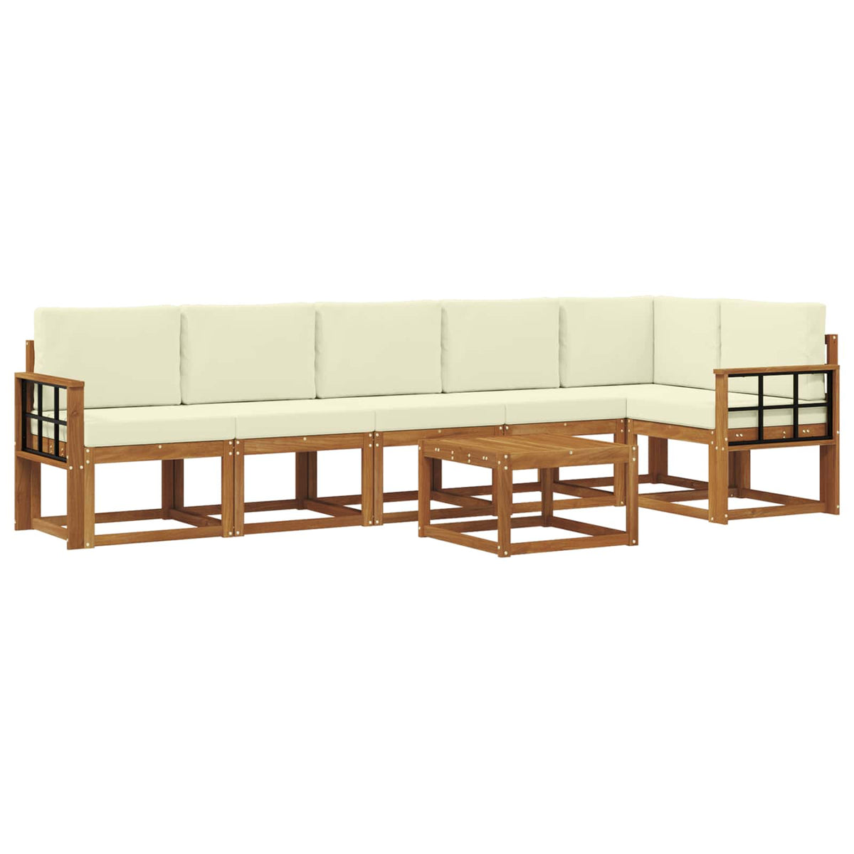 Set vanjskih sofa 7 kom. Prirodna i krem