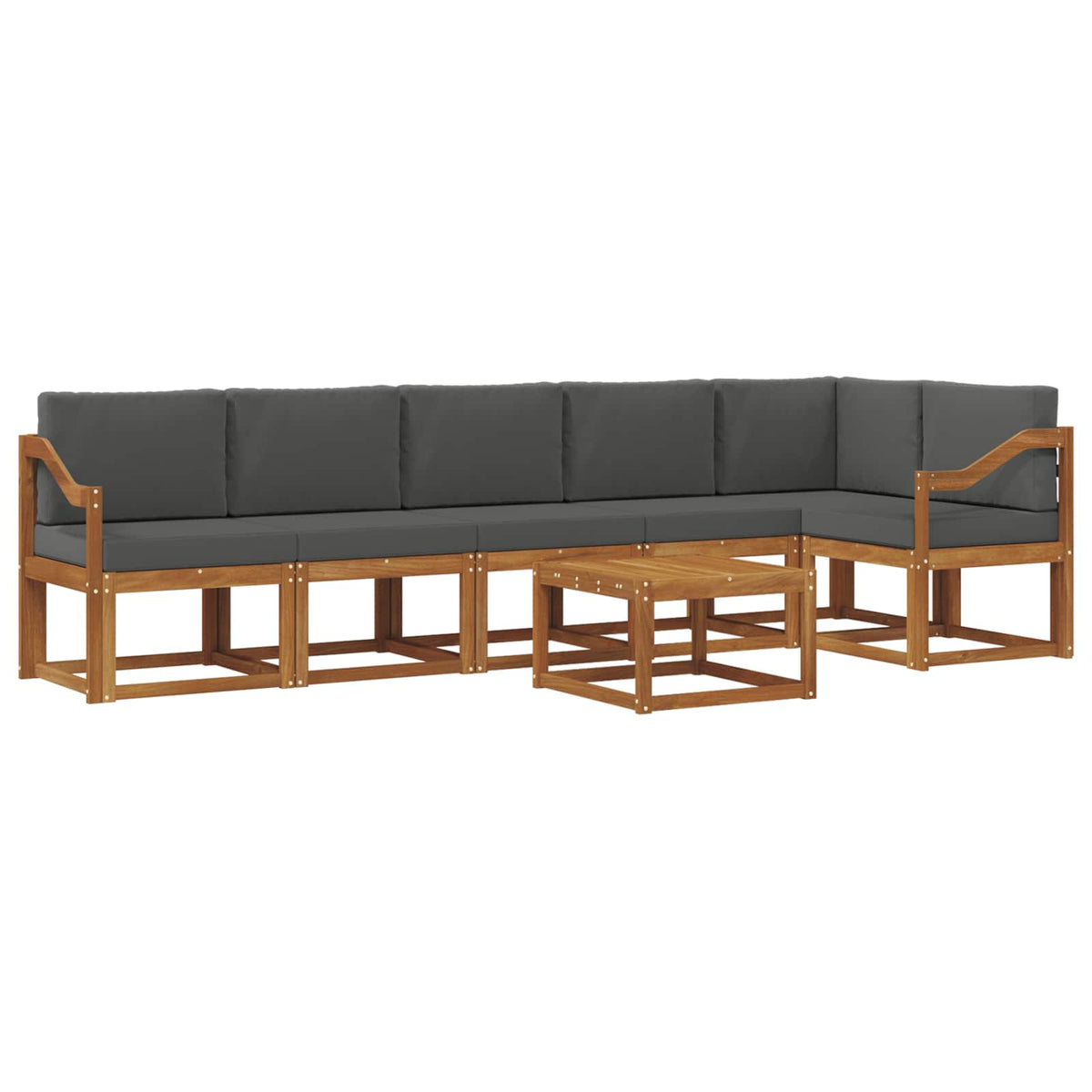 Set vanjskih sofa s jastukom 7 pcs Prirodna i antracit