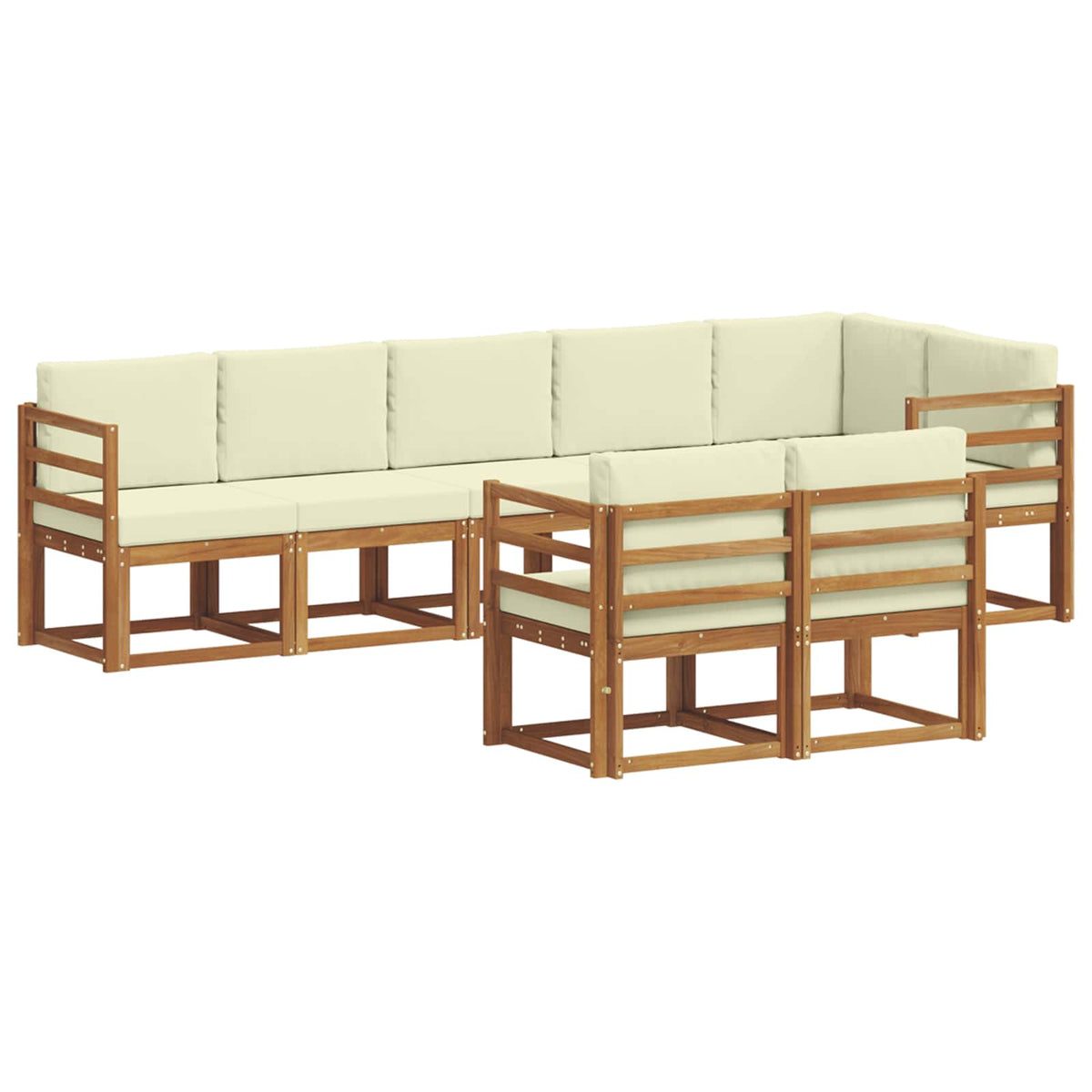 Set vanjskih sofa s jastukom 8 pcs Prirodna i krem
