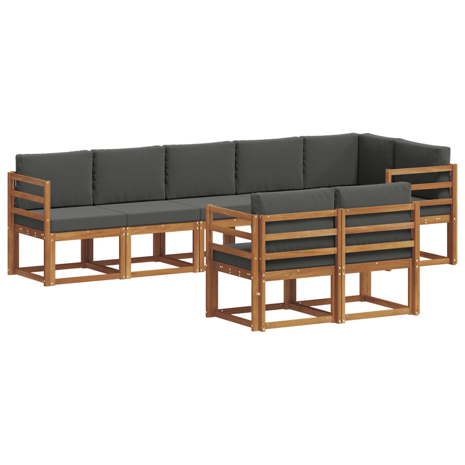 Set vanjskih sofa s jastukom 8 pcs Prirodna i antracit