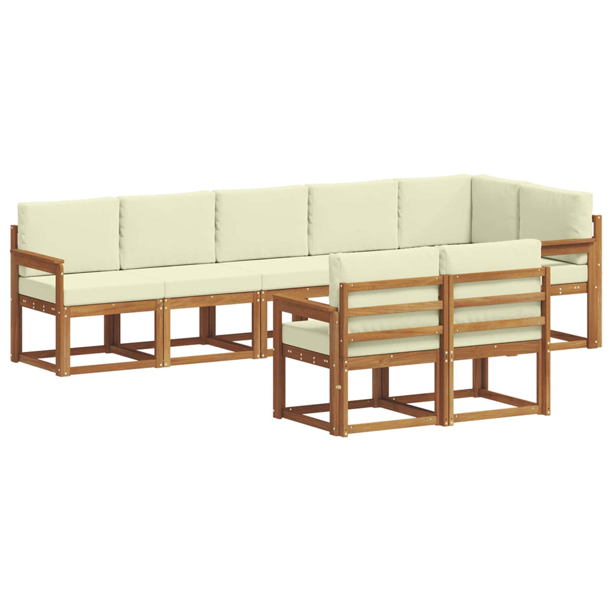 Set vanjskih sofa s jastukom 8 pcs Prirodna i krem