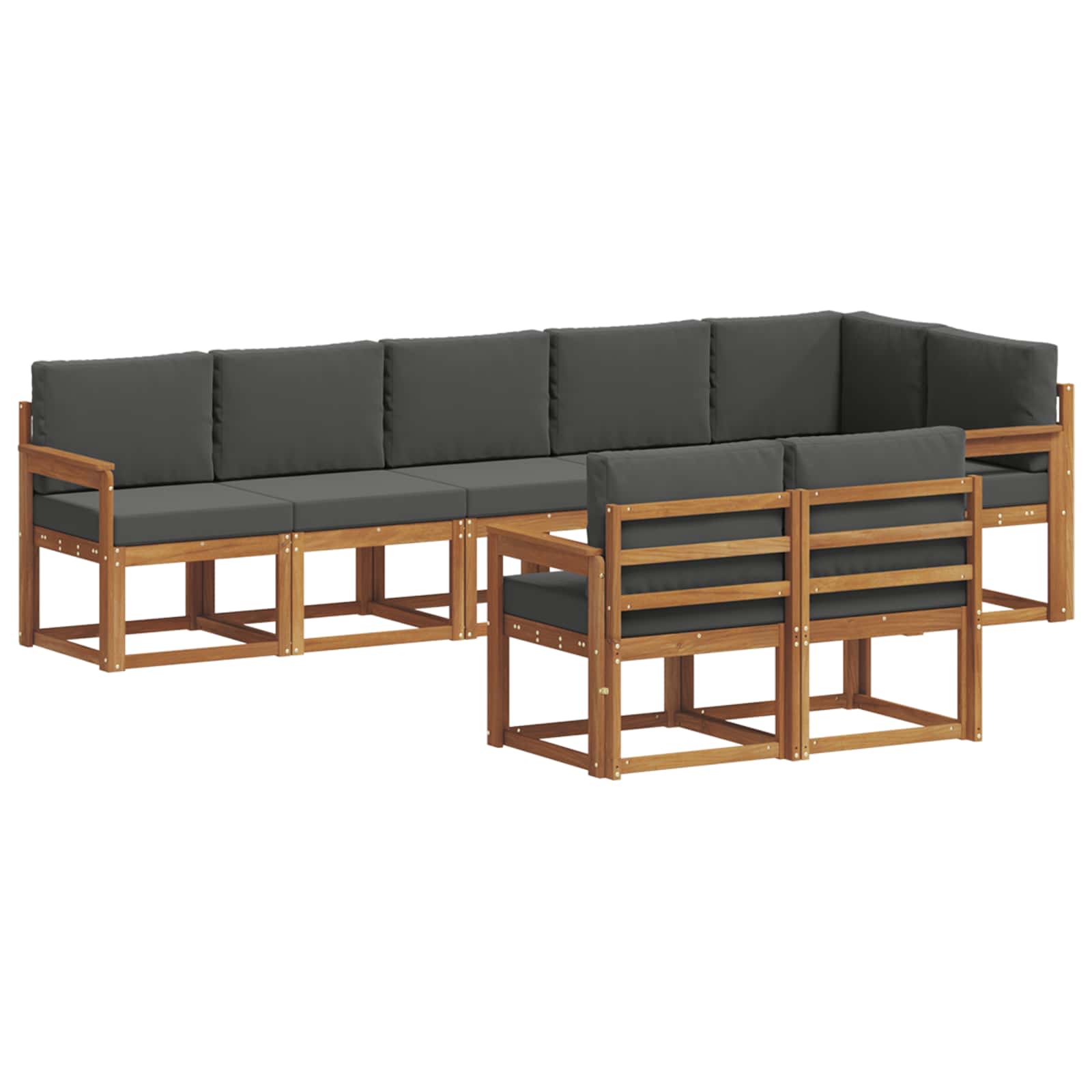 Set vanjskih sofa s jastukom 8 pcs Prirodna i antracit