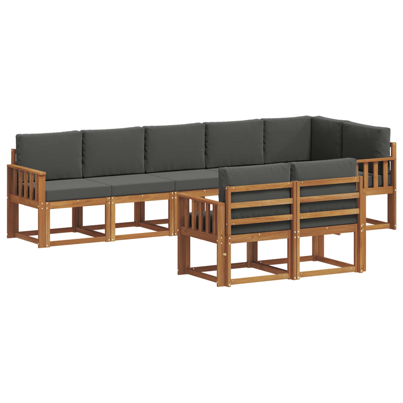 Set vanjskih sofa s jastukom 8 pcs Prirodna i antracit