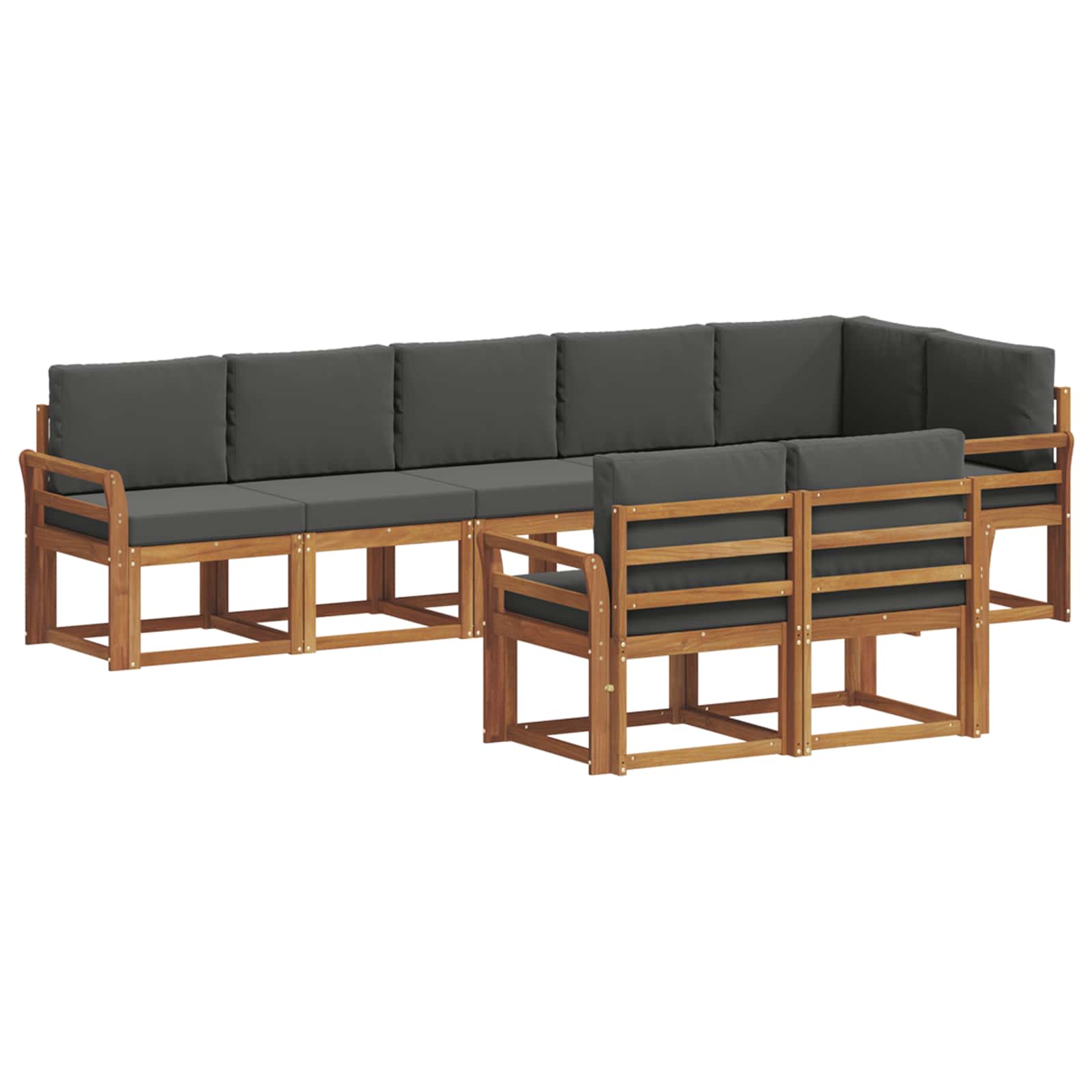 Set vanjskih sofa s jastukom 8 pcs Prirodna i antracit
