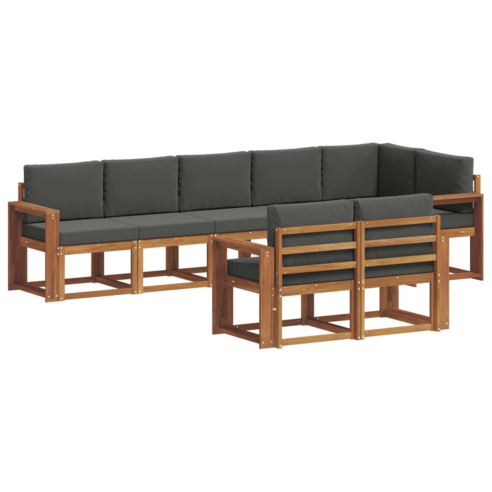Set vanjskih sofa s jastukom 8 pcs Prirodna i antracit