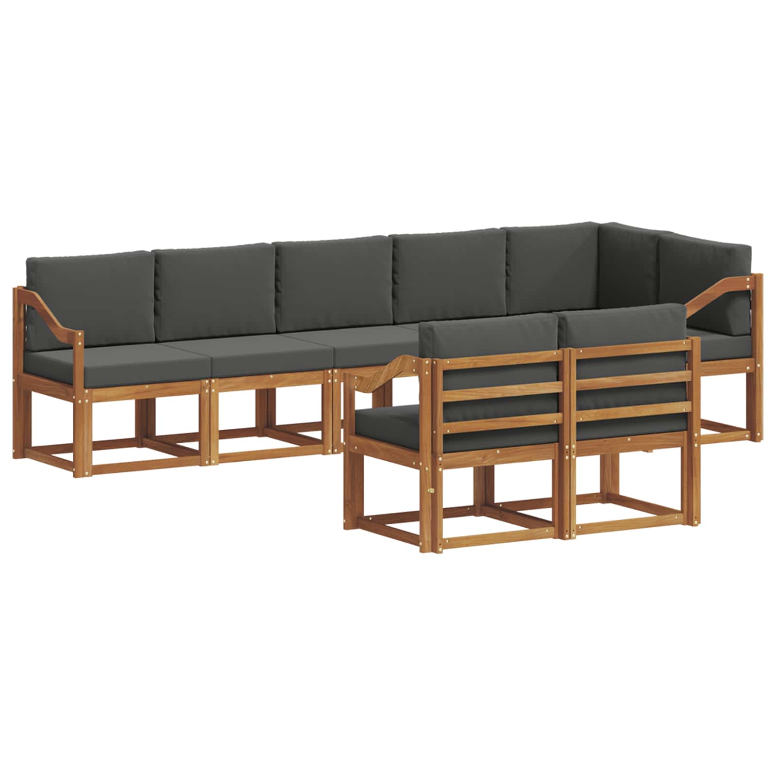 Set vanjskih sofa s jastukom 8 pcs Prirodna i antracit