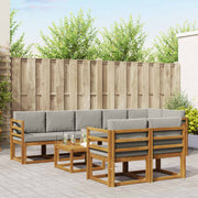 Set vanjskih sofa 9 kom. Prirodna i svijetlo siva