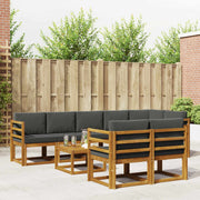 Set vanjskih sofa 9 kom. Prirodna i antracit