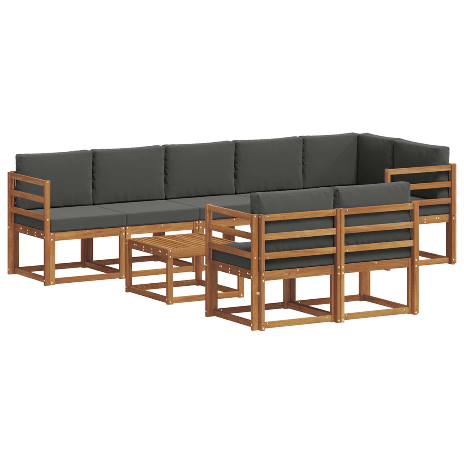 Set vanjskih sofa s jastukom 9 pcs Prirodna i antracit