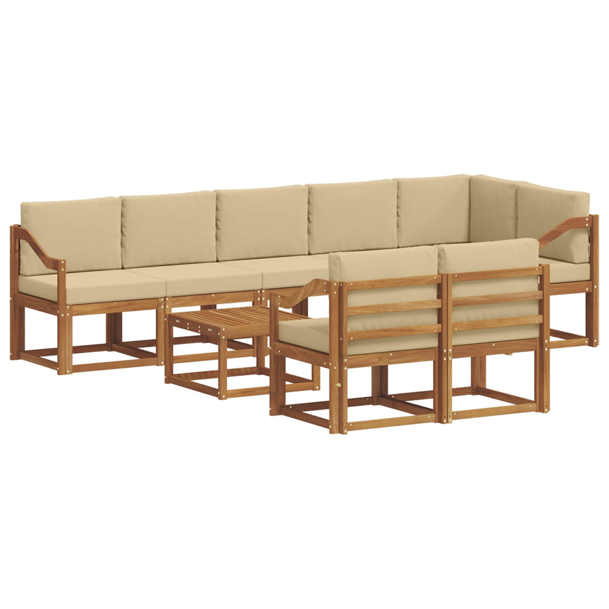 Set vanjskih sofa 9 kom. Prirodna i bež