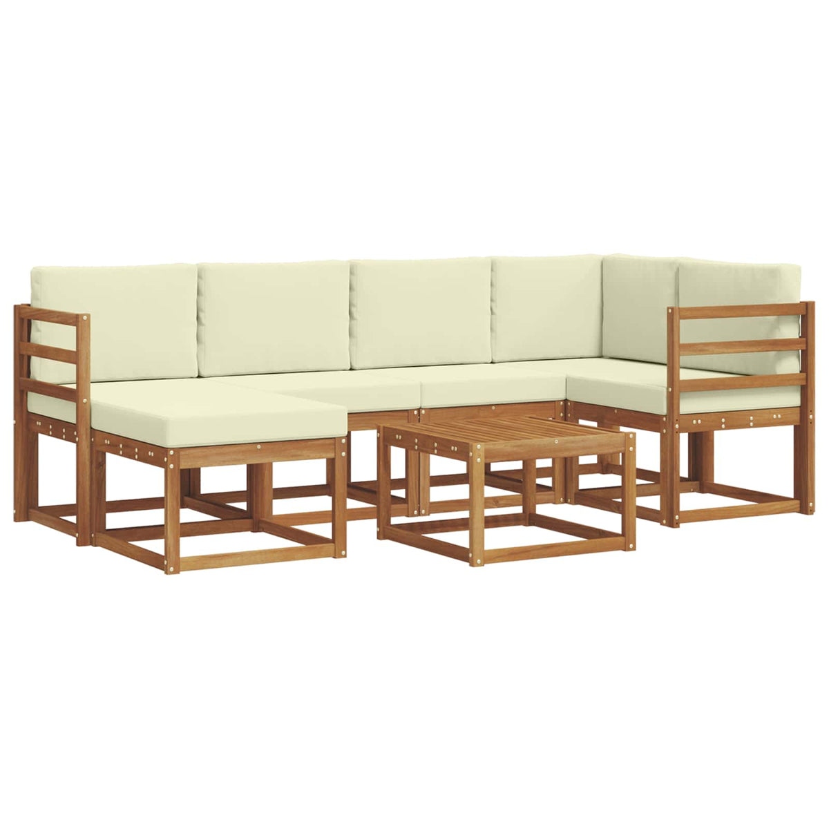 Set vanjskih sofa 7 kom. Prirodna i krem