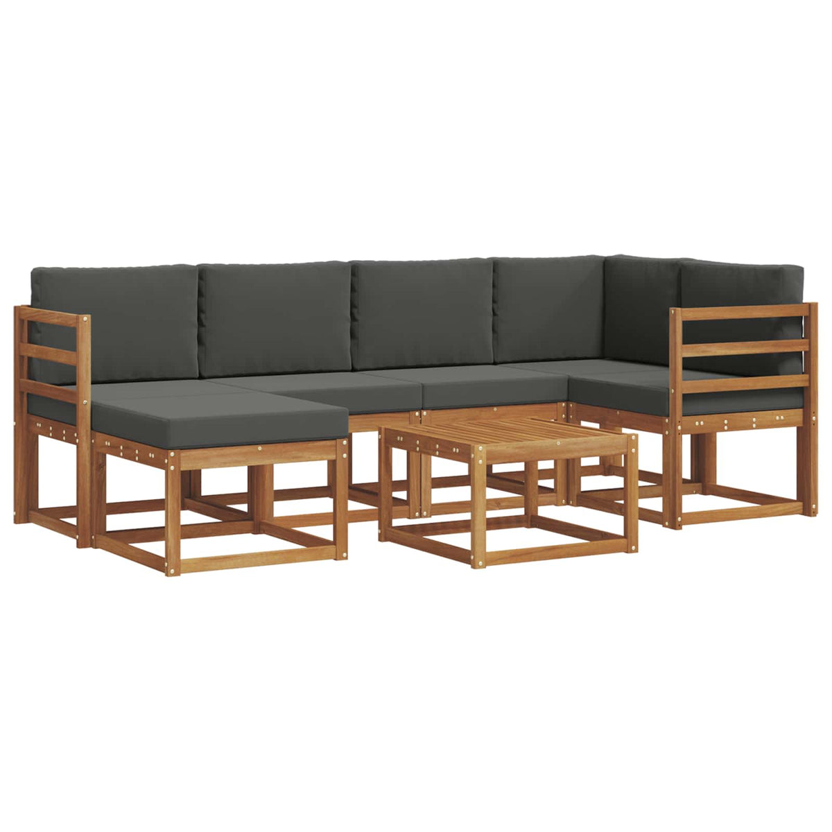 Set vanjskih sofa 7 kom. Prirodna i antracit