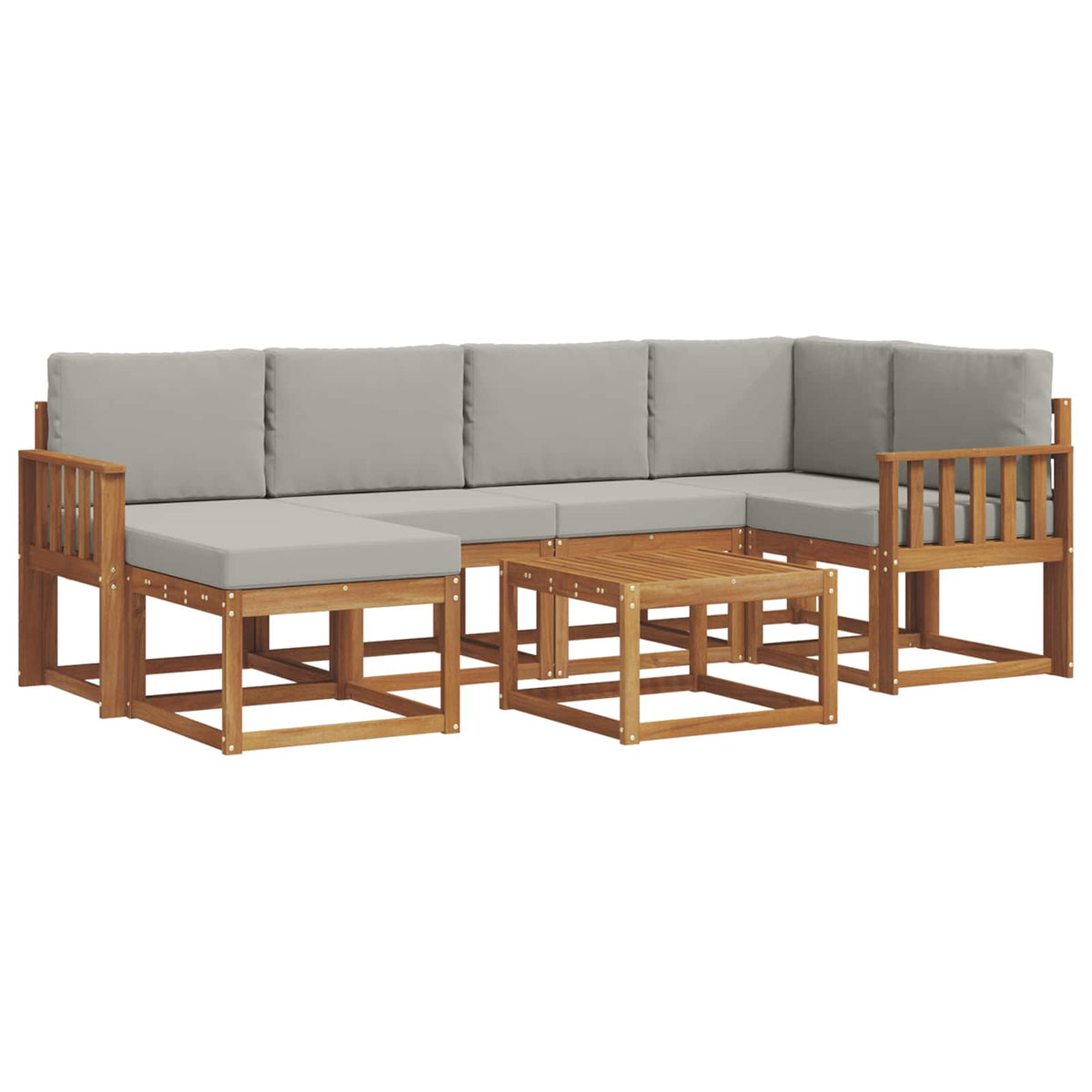 Set vanjskih sofa 7 kom. Prirodna i svijetlo siva