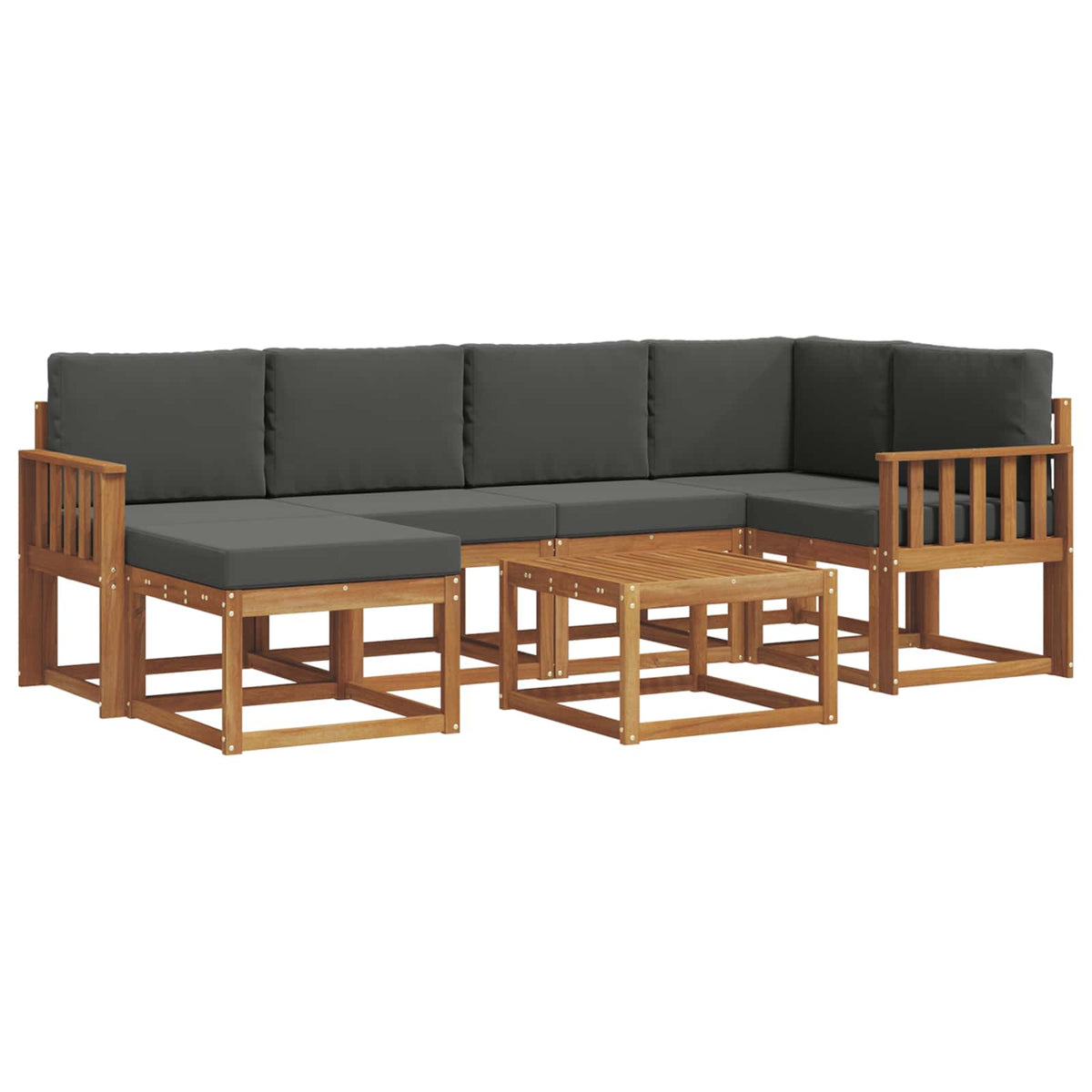 Set vanjskih sofa 7 kom. Prirodna i antracit