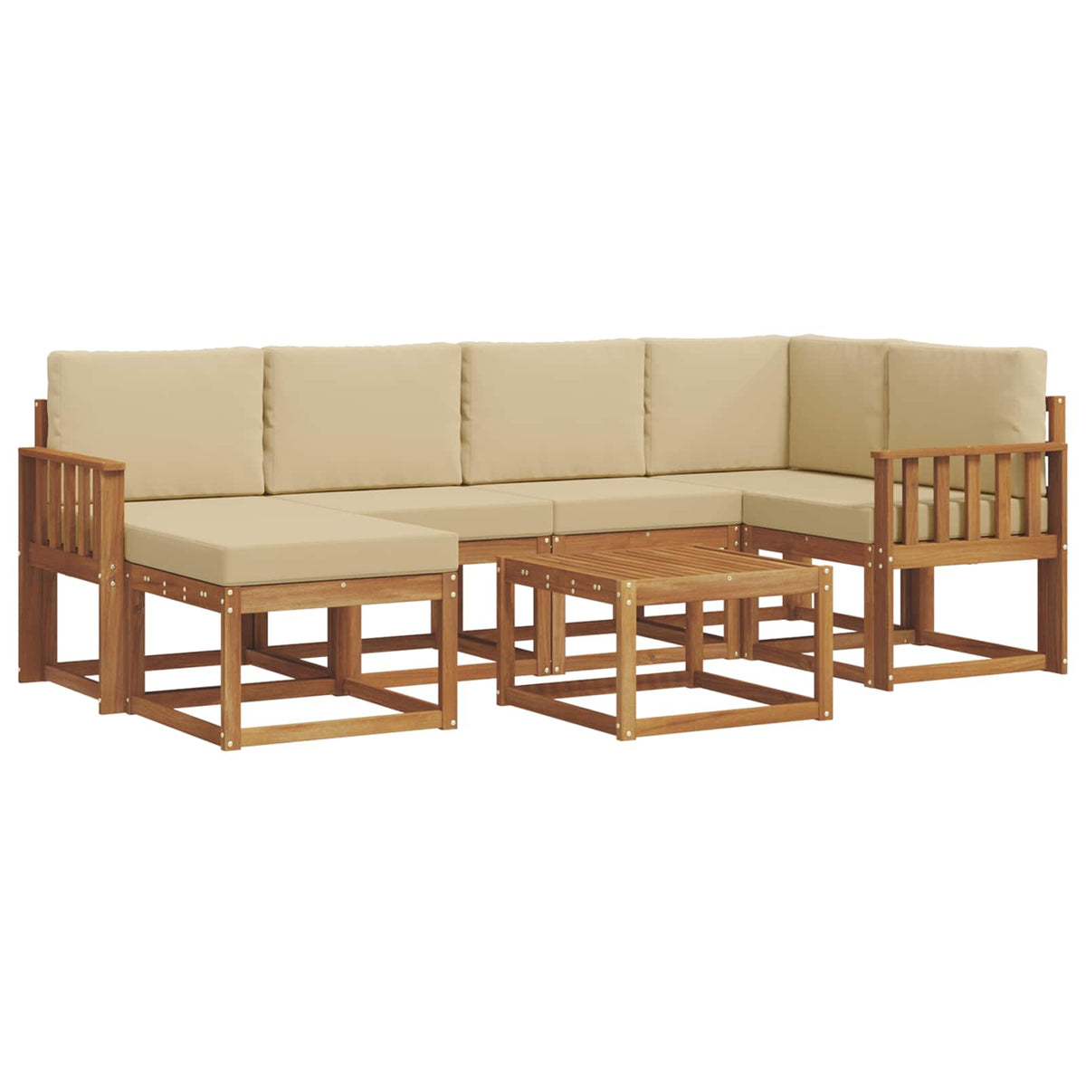 Set vanjskih sofa 7 kom. Prirodna i bež