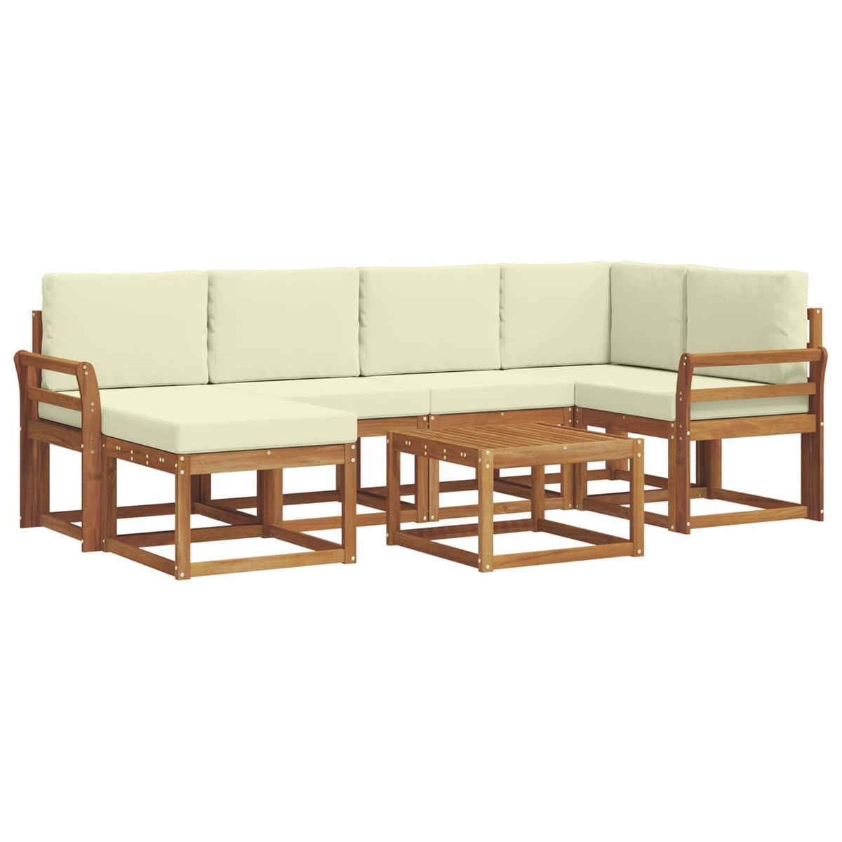 Set vanjskih sofa 7 kom. Prirodna i krem