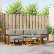 Set vanjskih sofa 7 kom. Prirodna i svijetlo siva