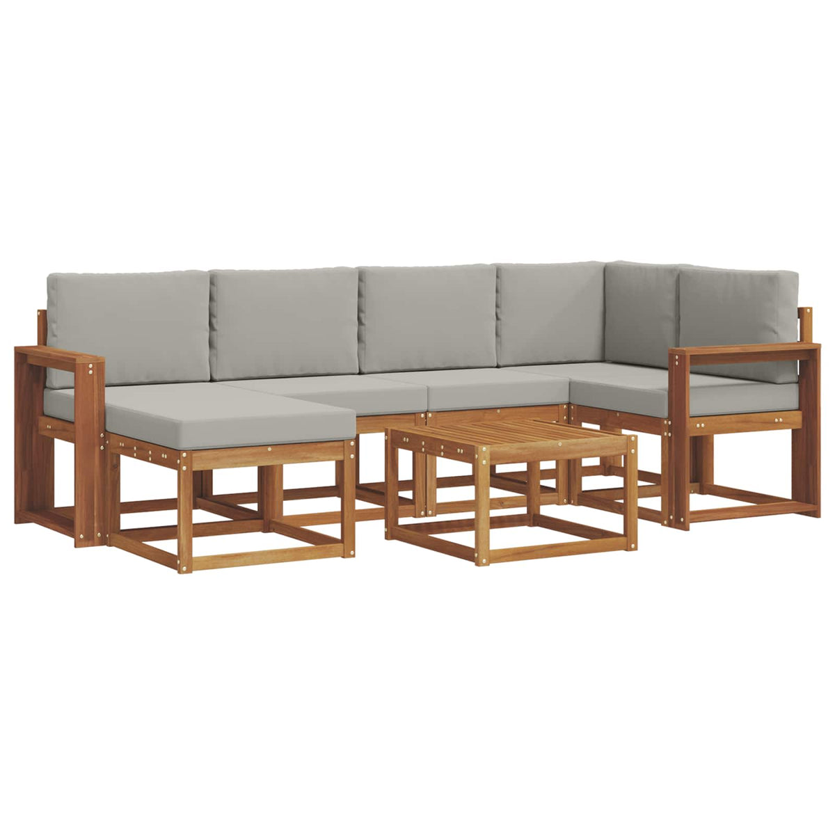 Set vanjskih sofa 7 kom. Prirodna i svijetlo siva
