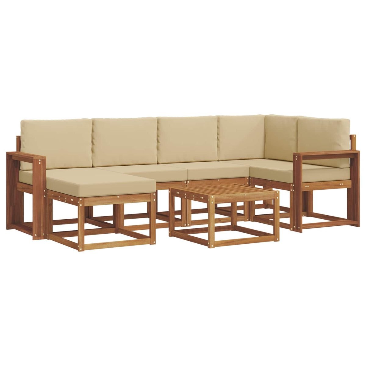 Set vanjskih sofa 7 kom. Prirodna i bež