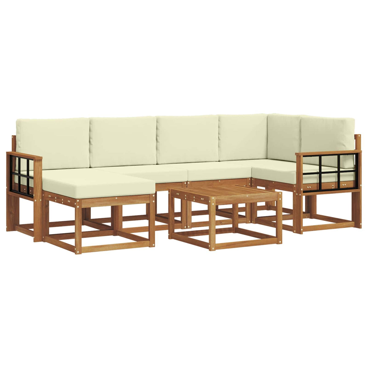 Set vanjskih sofa 7 kom. Prirodna i krem