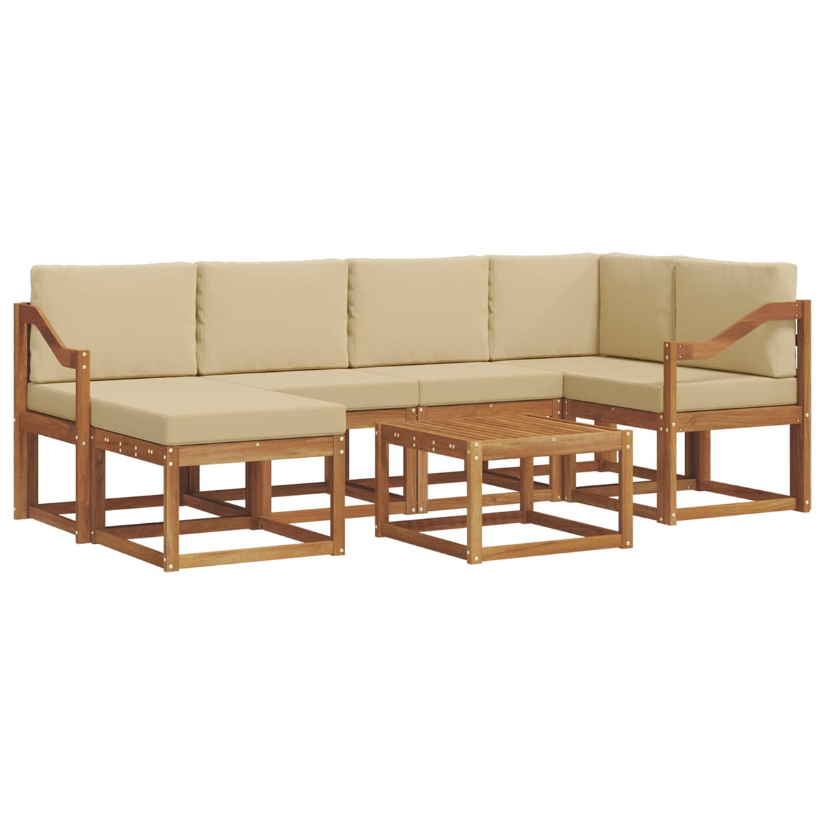 Set vanjskih sofa 7 kom. Prirodna i bež