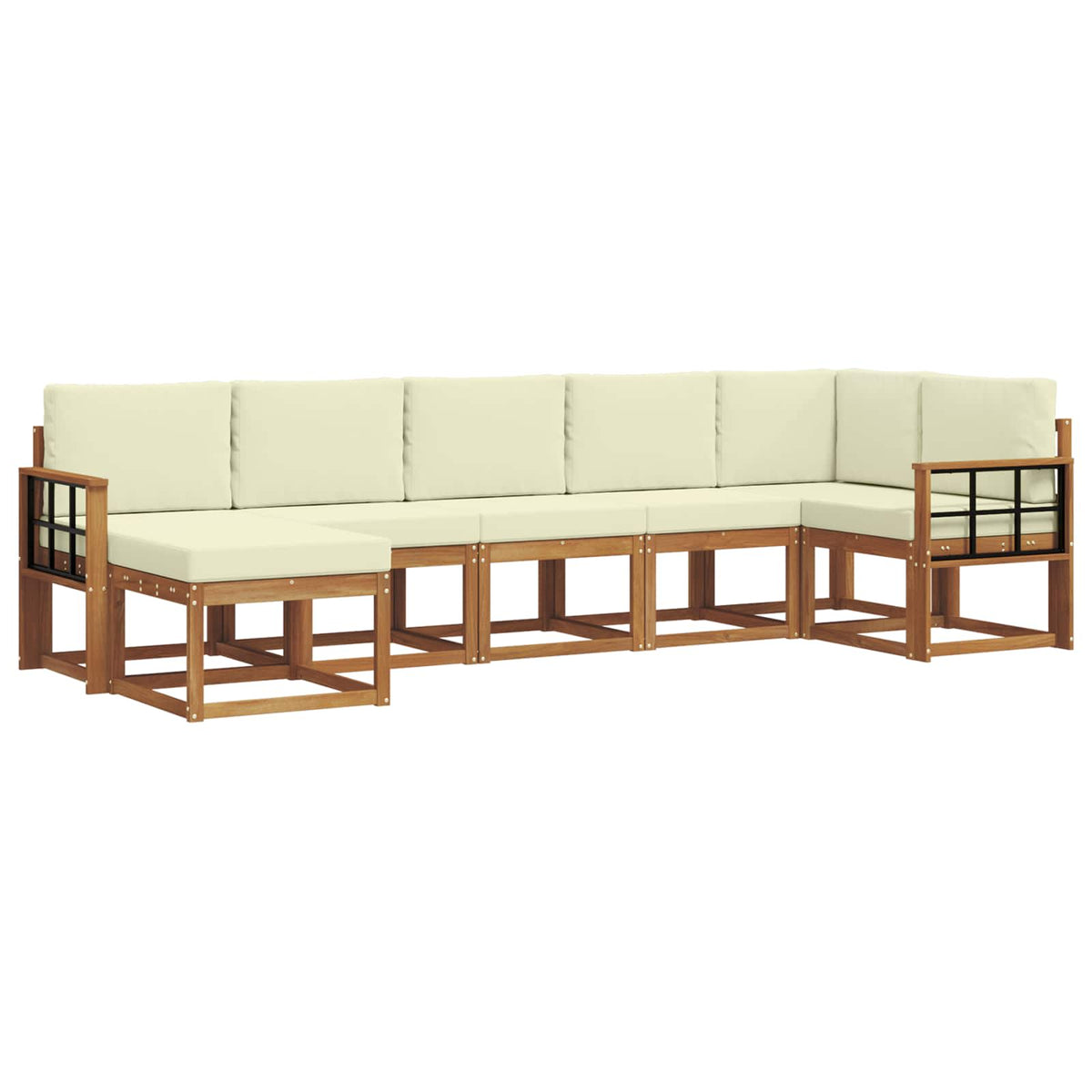 Set vanjskih sofa 7 kom. Prirodna i krem