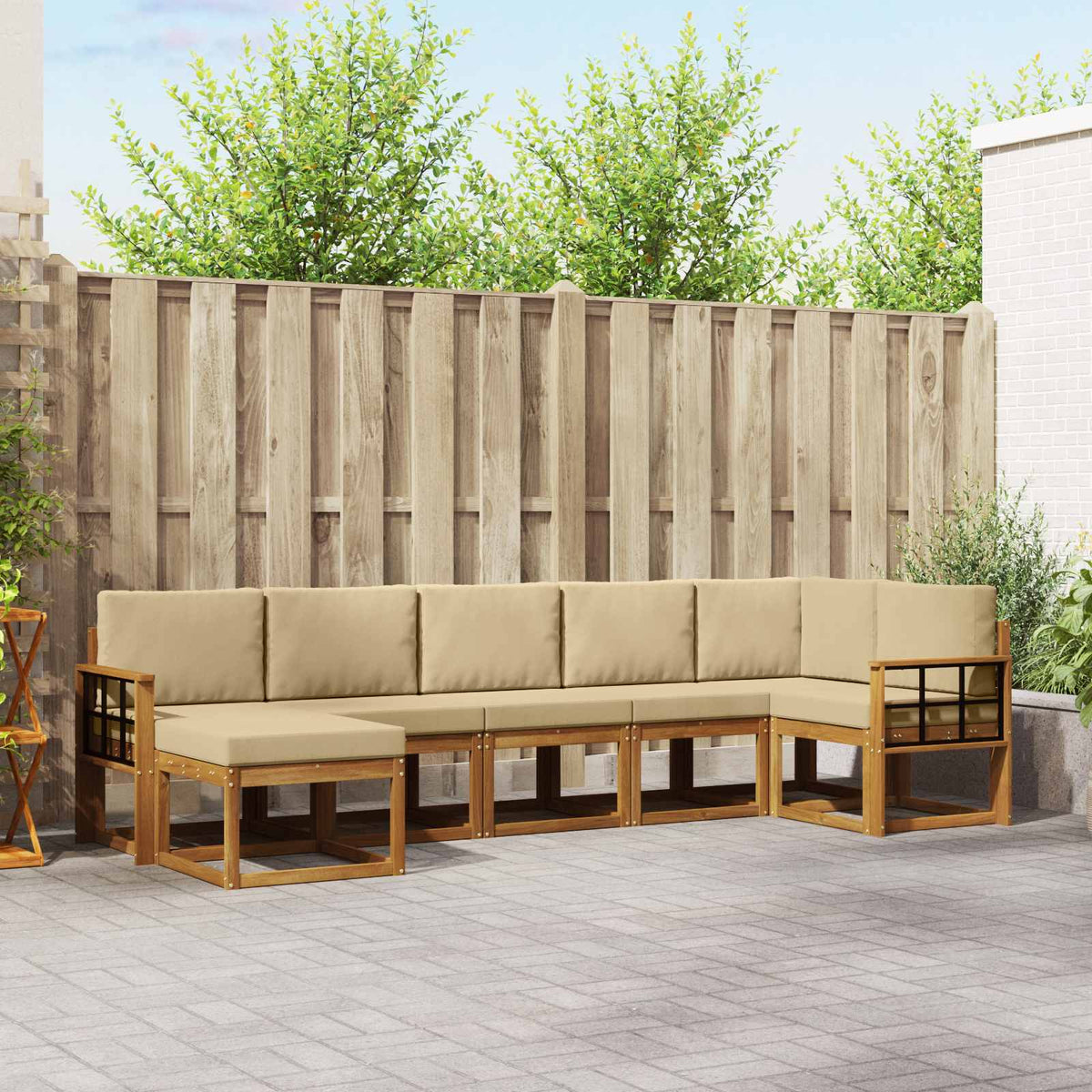 Set vanjskih sofa 7 kom. Prirodna i bež