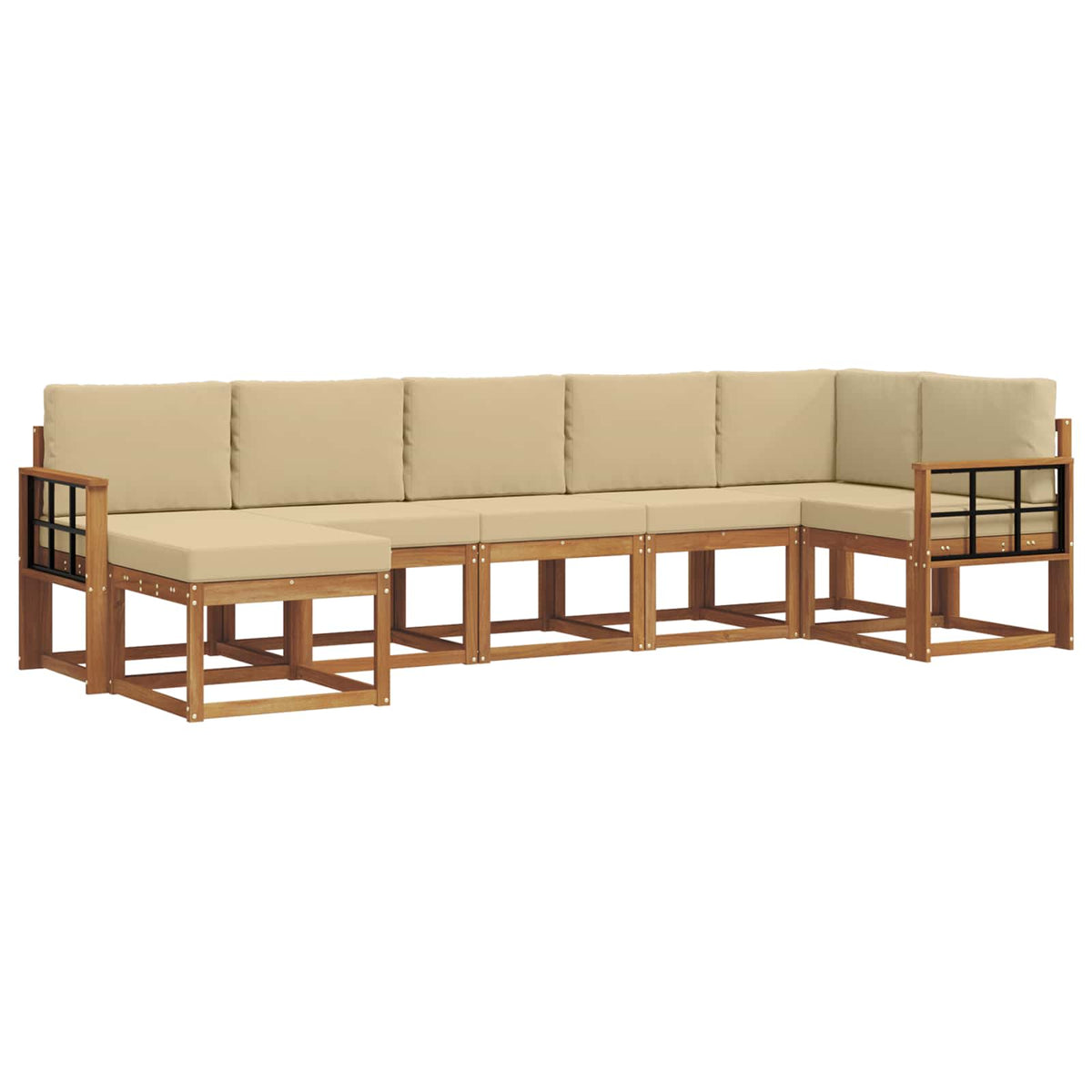 Set vanjskih sofa 7 kom. Prirodna i bež