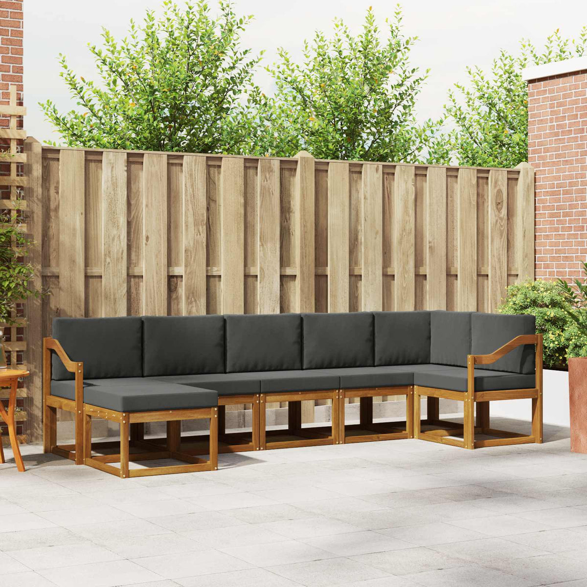 Set vanjskih sofa s jastukom 7 pcs Prirodna i antracit
