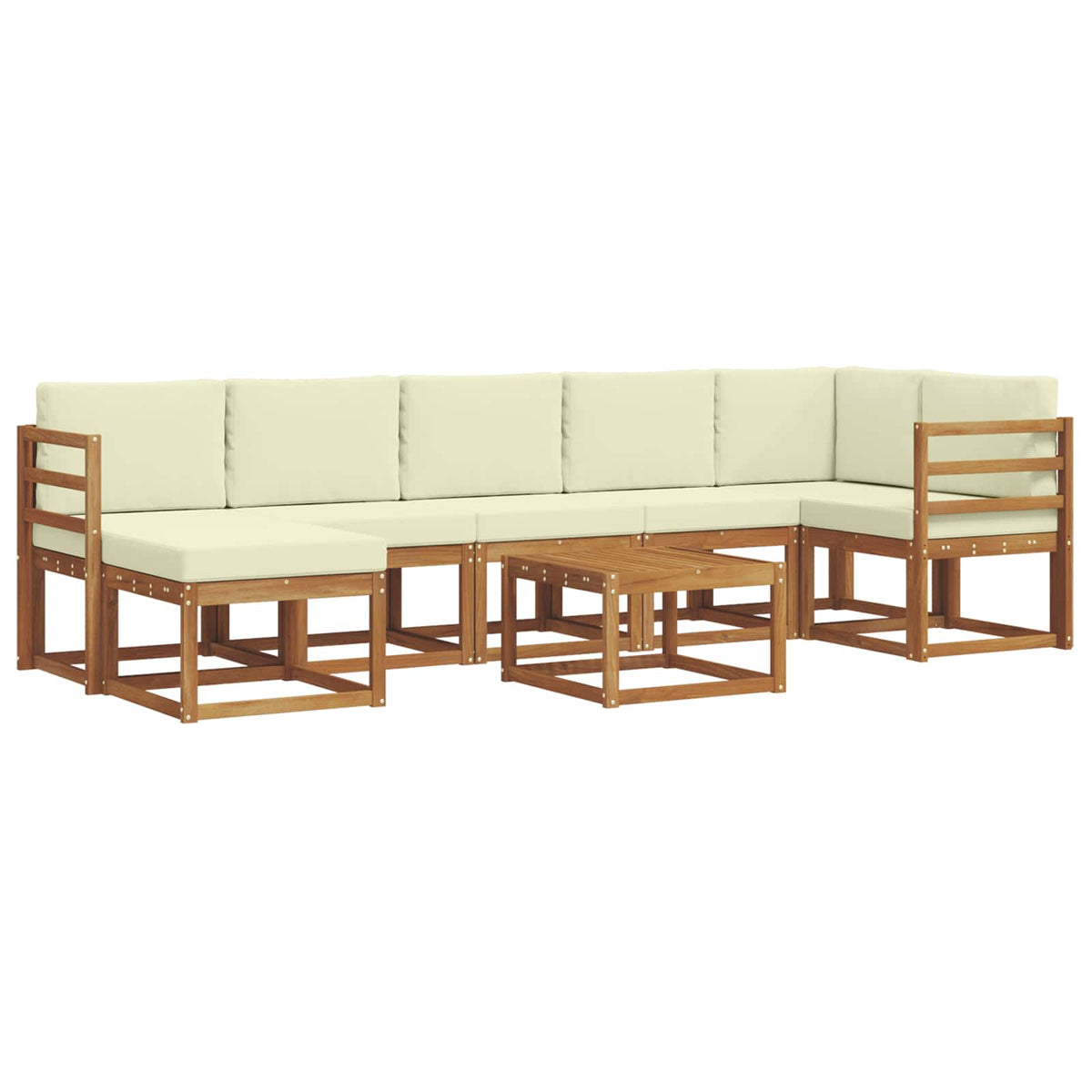 Set vanjskih sofa s jastukom 8 pcs Prirodna i krem