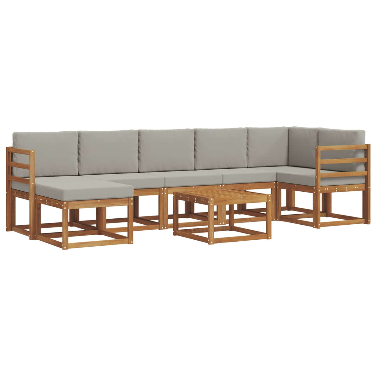 Set vanjskih sofa 8 kom. Prirodna i svijetlo siva