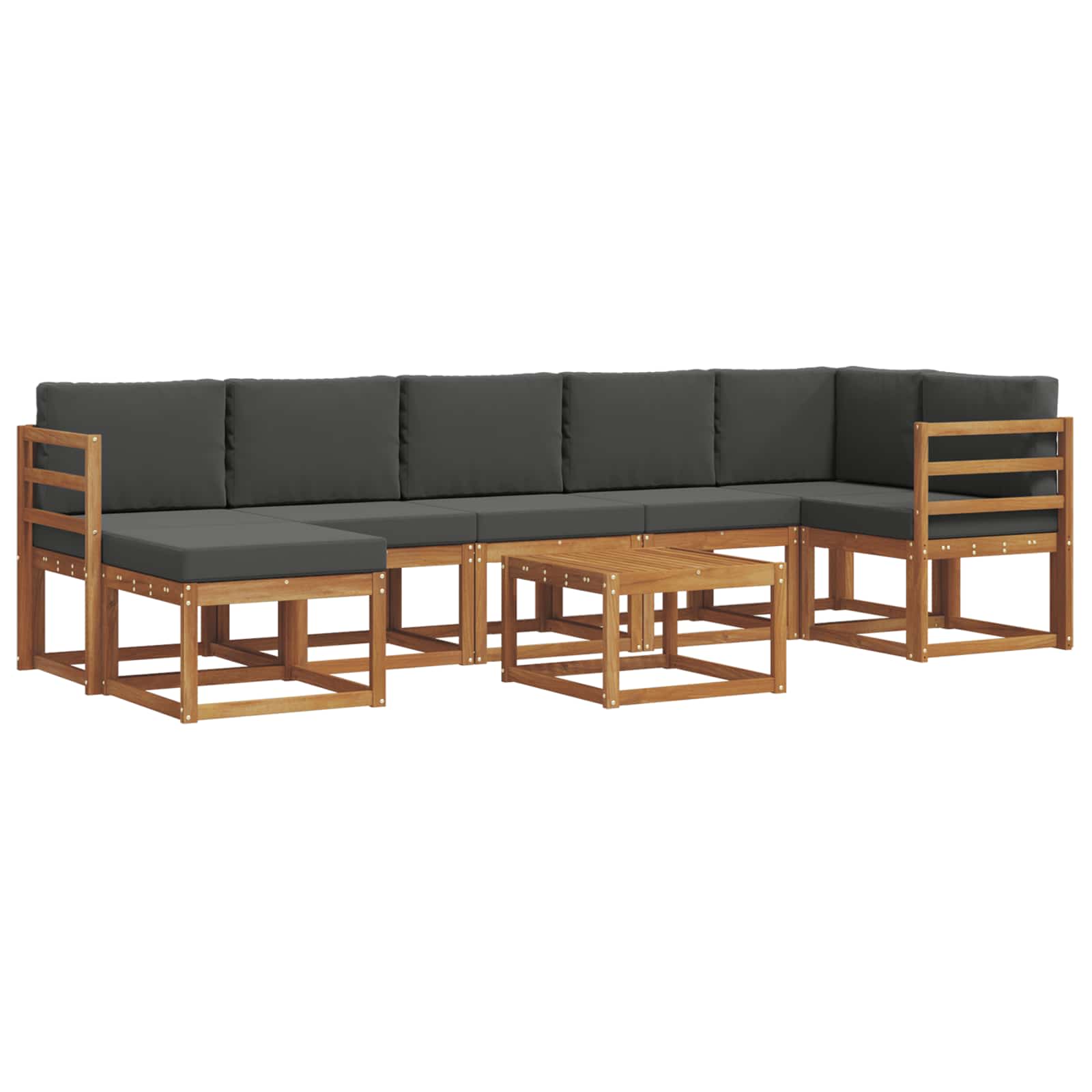 Set vanjskih sofa s jastukom 8 pcs Prirodna i antracit