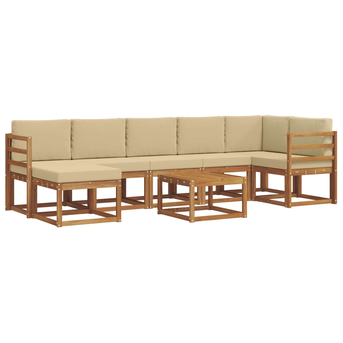 Set vanjskih sofa 8 kom. Prirodna i bež