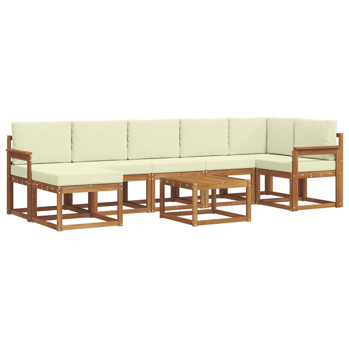 Set vanjskih sofa s jastukom 8 pcs Prirodna i krem