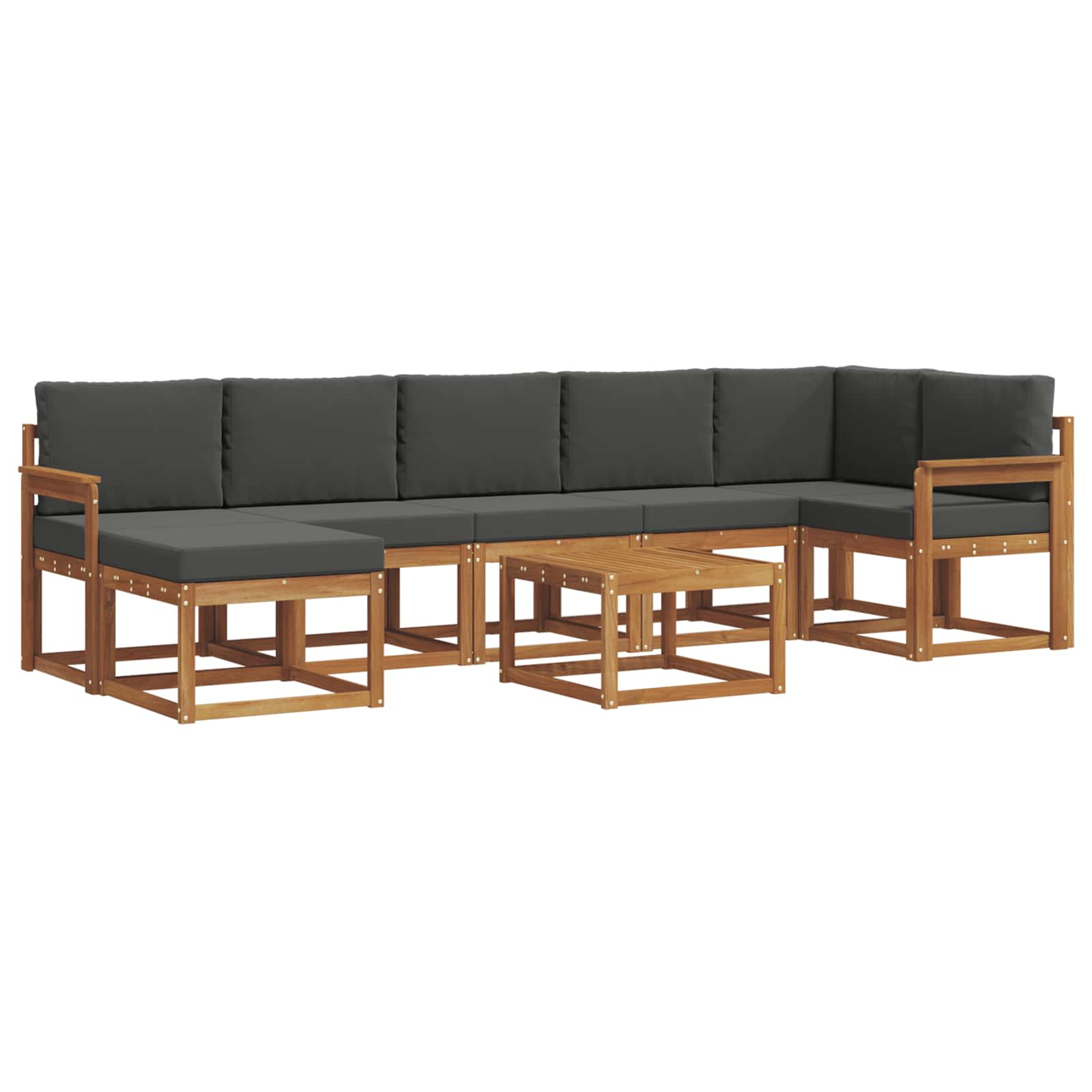 Set vanjskih sofa s jastukom 8 pcs Prirodna i antracit