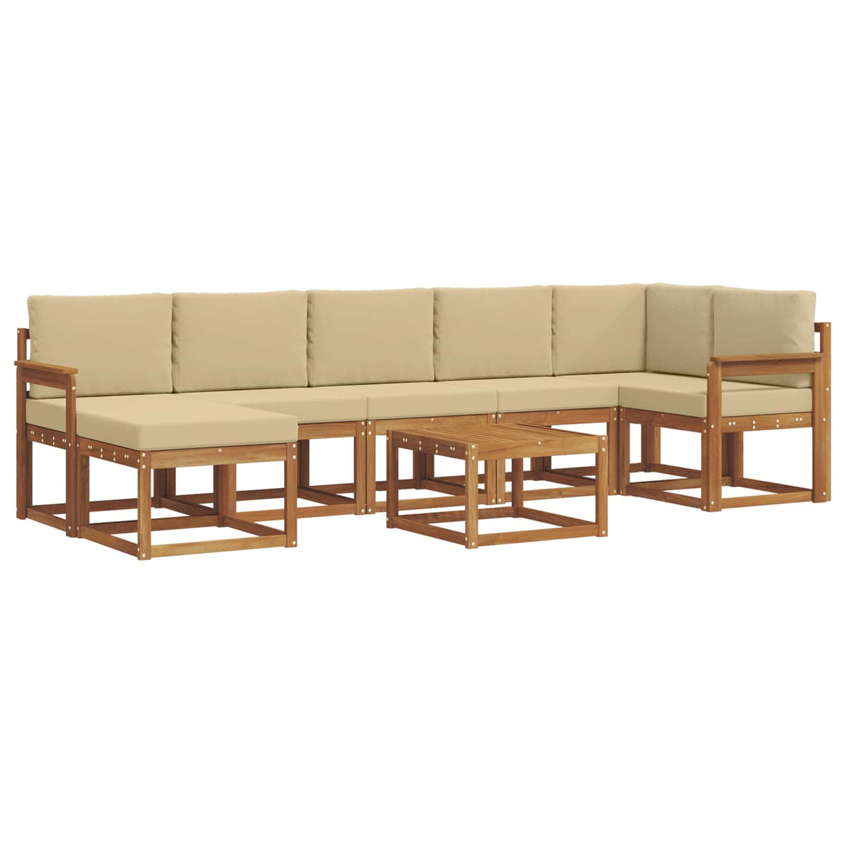 Set vanjskih sofa s jastukom 8 pcs Prirodna i bež