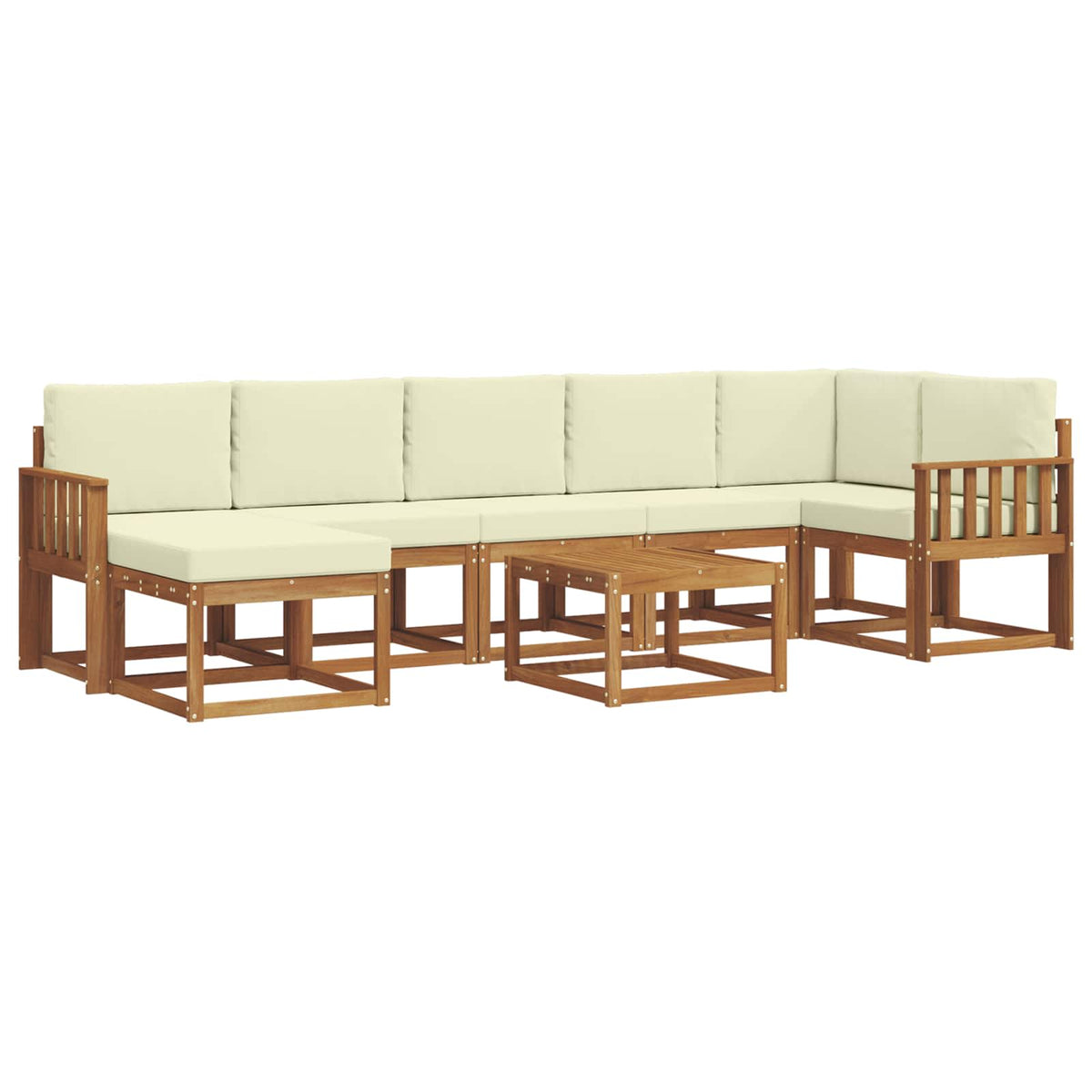 Set vanjskih sofa s jastukom 8 pcs Prirodna i krem