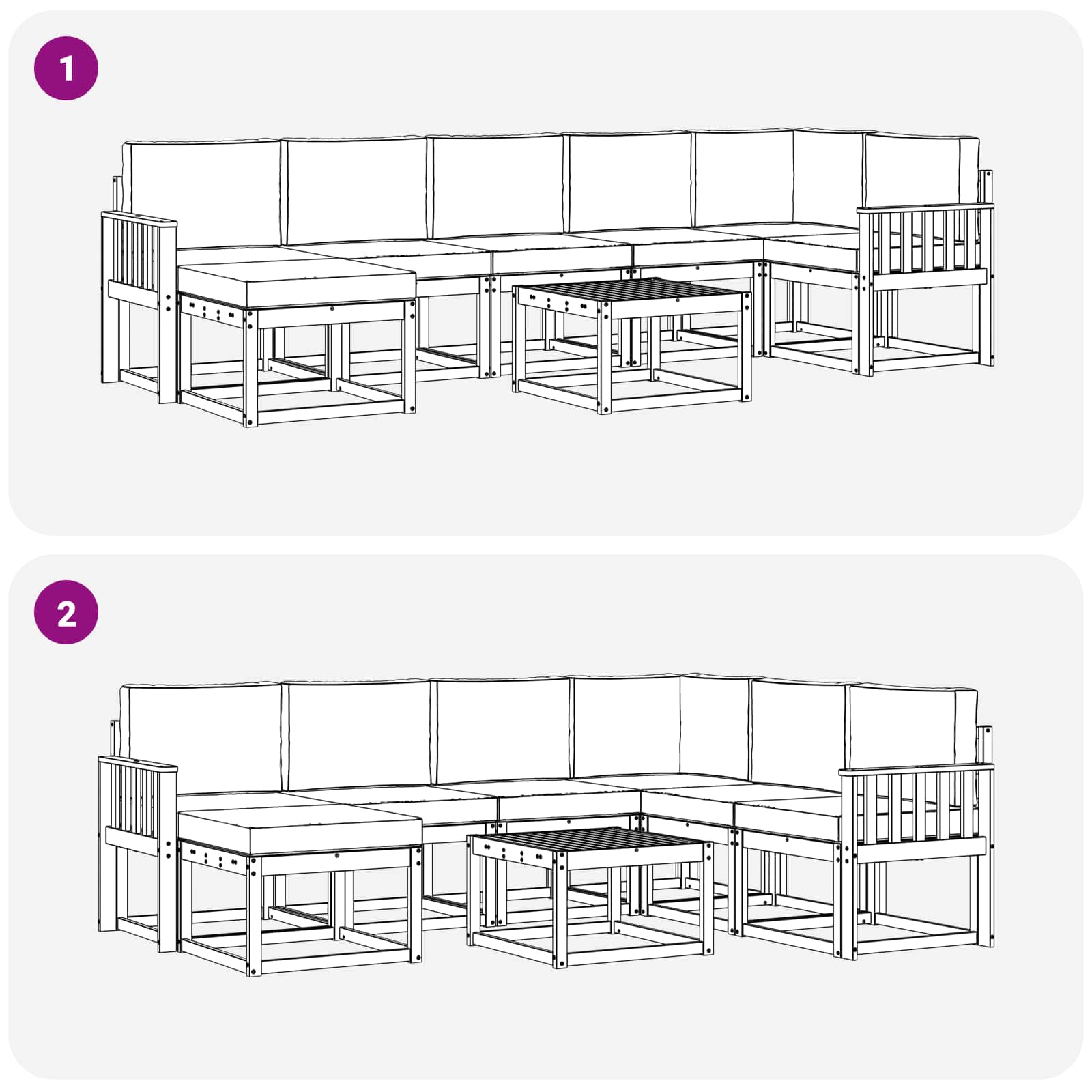 Set vanjskih sofa s jastukom 8 pcs Prirodna i krem