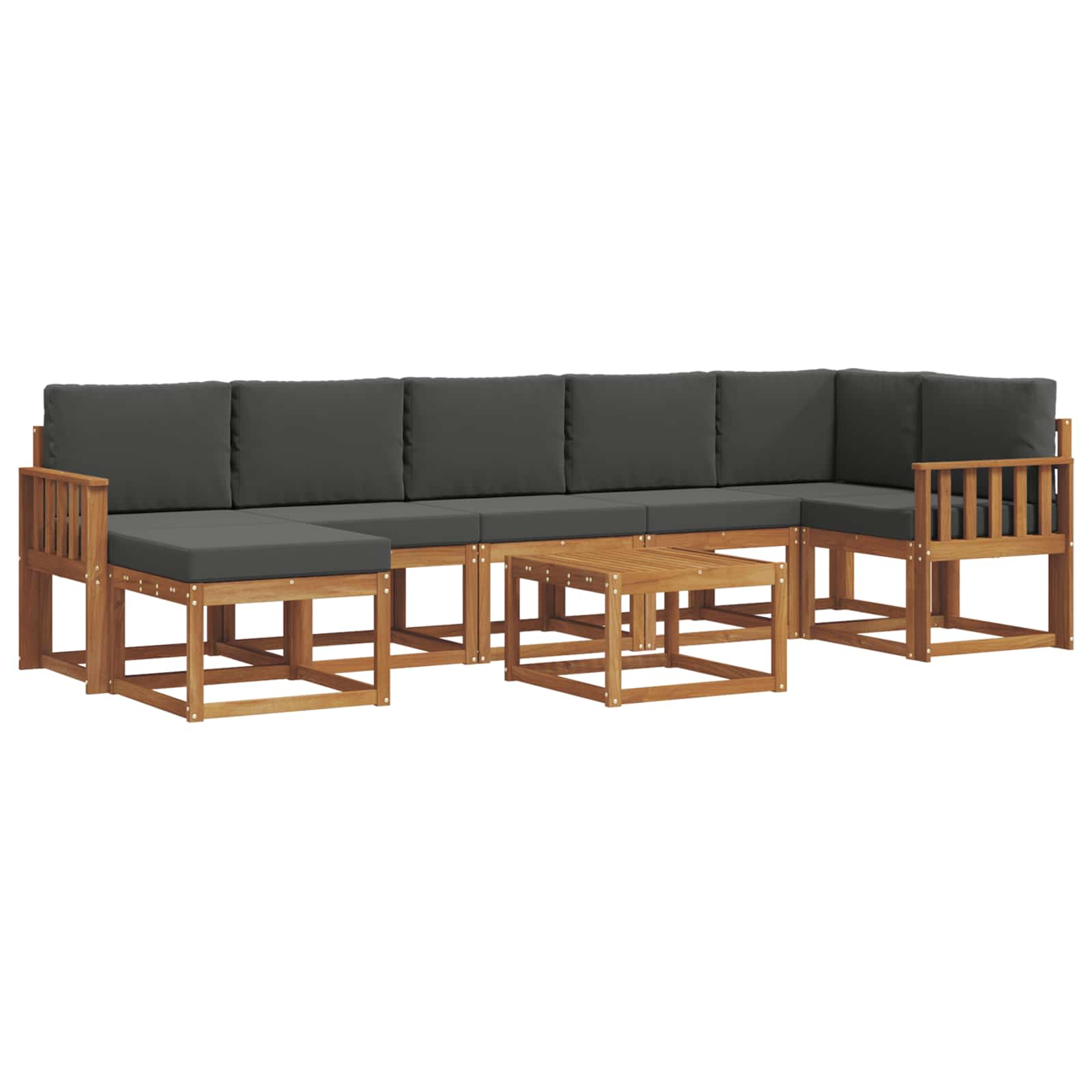 Set vanjskih sofa s jastukom 8 pcs Prirodna i antracit