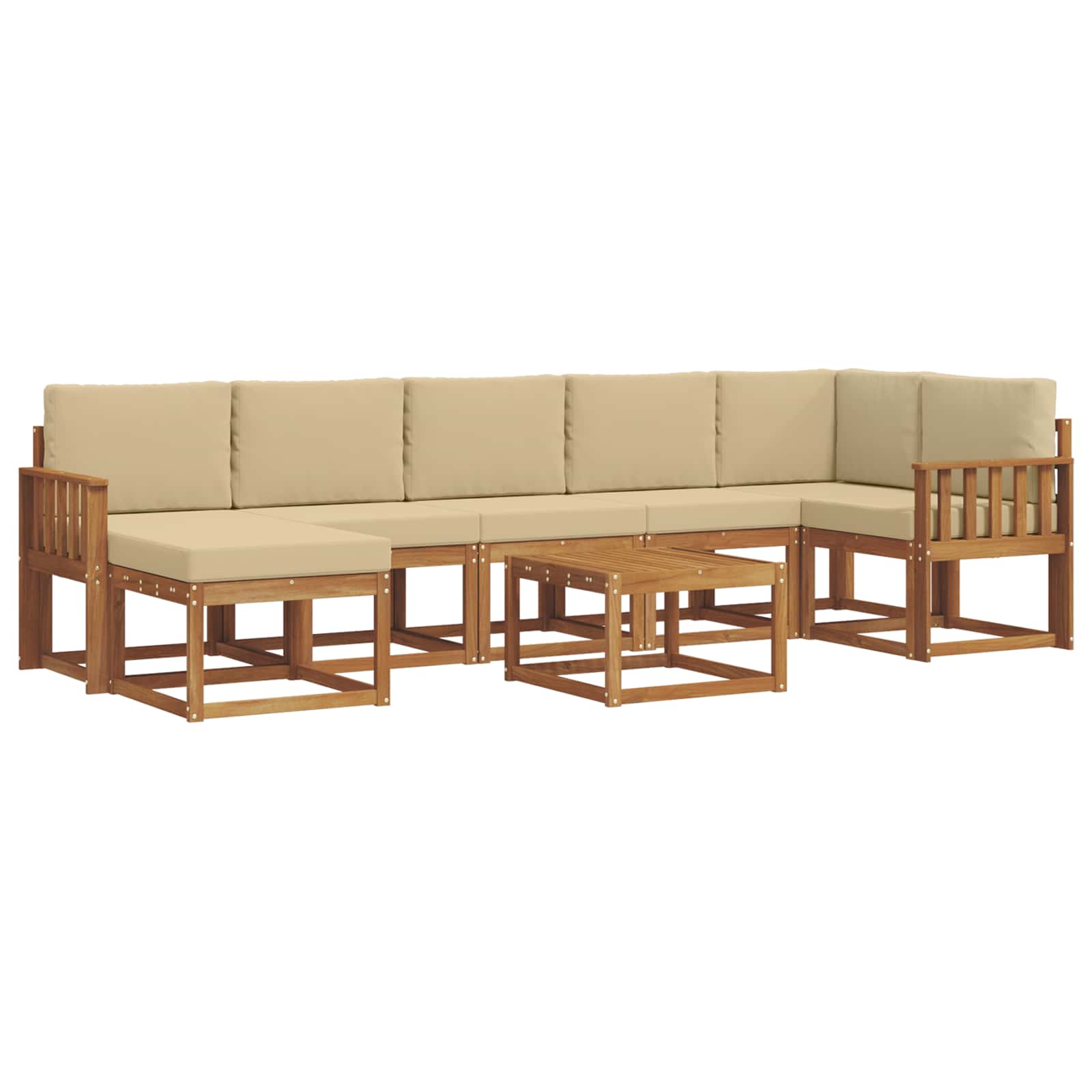 Set vanjskih sofa s jastukom 8 pcs Prirodna i bež