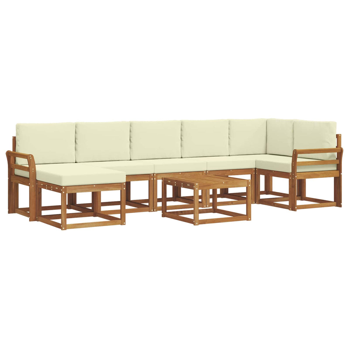 Set vanjskih sofa 8 kom. Prirodna i krem